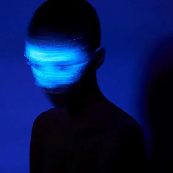 Cybernetic Humanoid Portrait, dark-mode, photographic, dark