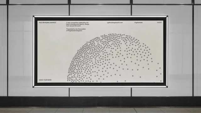 Minimal dot-pattern design award poster, minimal, geometric, light
