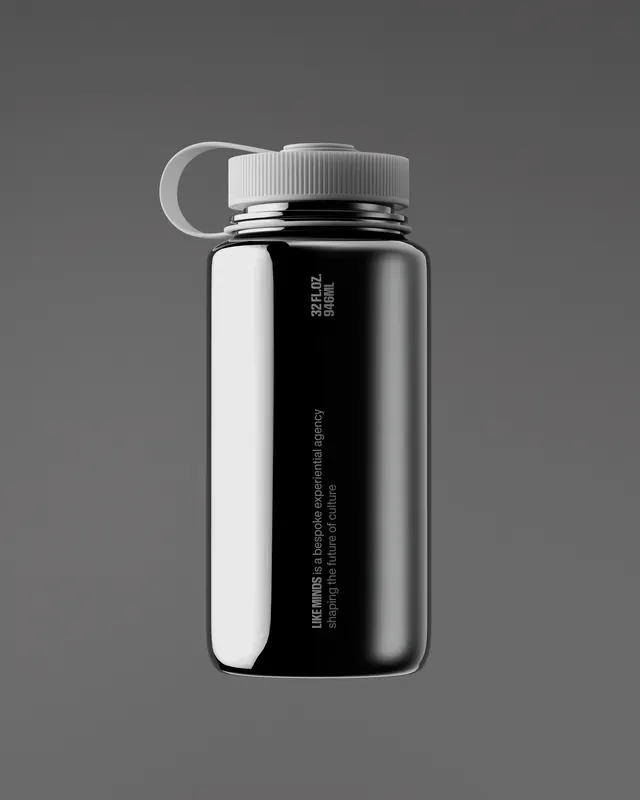 Minimalist Water Bottle Mockup, minimal, corporate-clean, dark