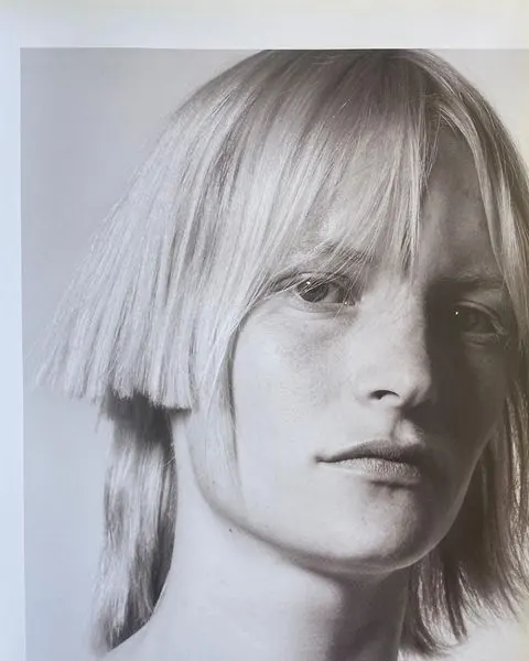 Monochrome Portrait of a Woman with Bangs, minimal, monochrome, monochrome