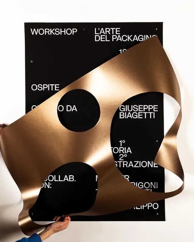 Workshop L'Arte del Packaging Mockup, minimal, swiss, dark