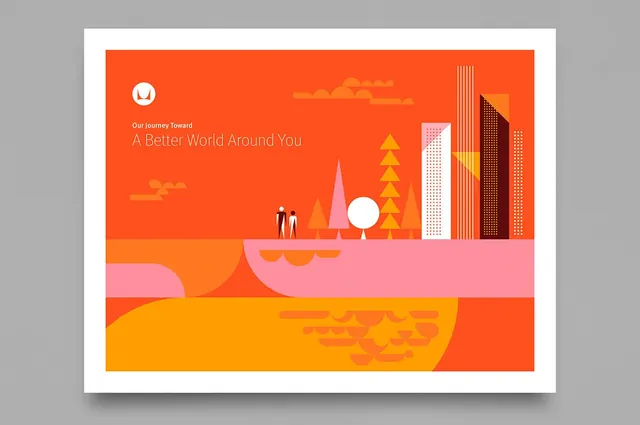 Travel World Around You Illustration, flat, minimal, vibrant
