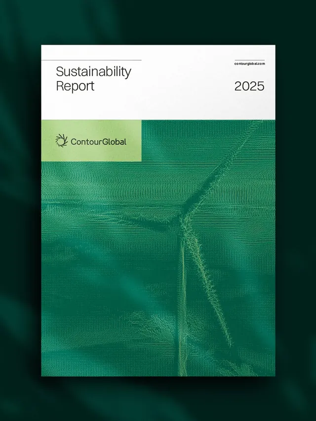 Sustainability report cover with abstract wave pattern, corporate-clean, minimal, light
