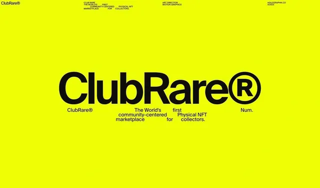 ClubRare Identity System, minimal, swiss, high-contrast