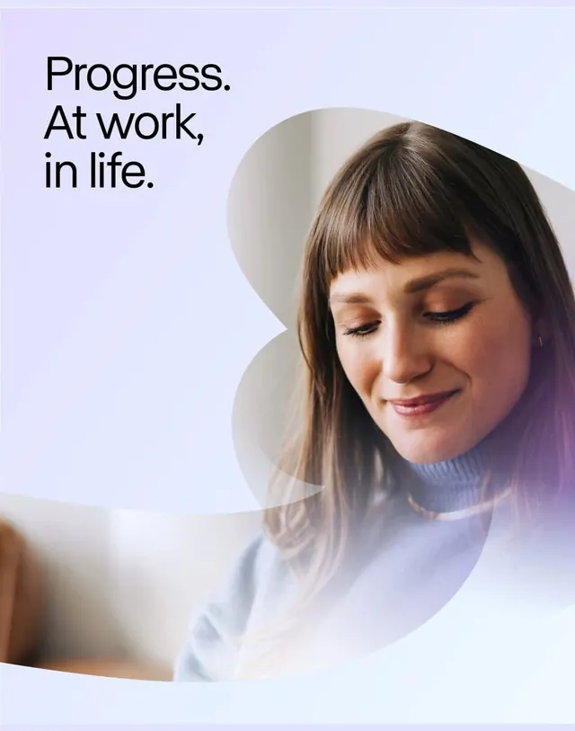 Curved frame portrait with aspirational text, minimal, light-mode, light