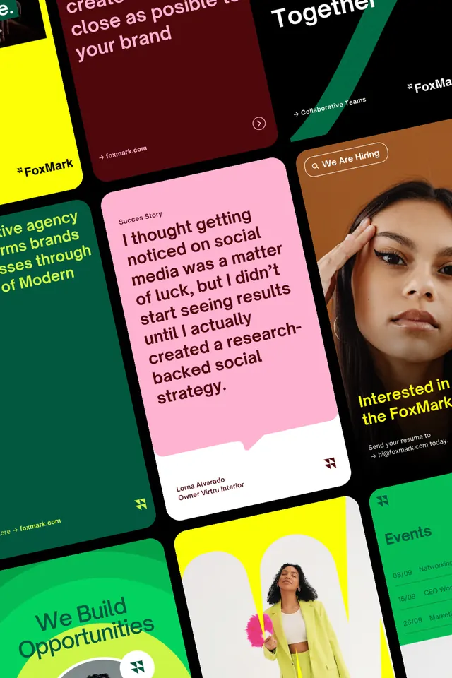 Dark card grid with neon accent colors, dark-mode, minimal, dark