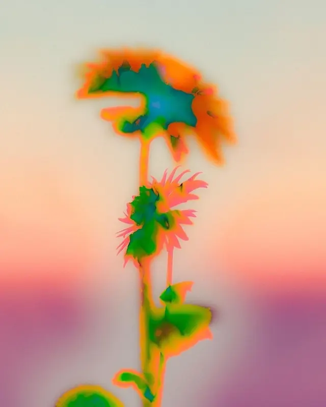 Abstract Floral Gradient Graphic, organic, gradient-heavy, vibrant
