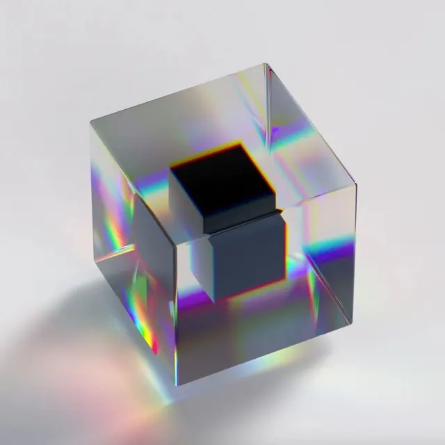 Glassmorphism 3D Cube, glassmorphism, minimal, light