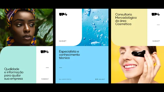 Modular marketing grid with photography, minimal, corporate-clean, warm