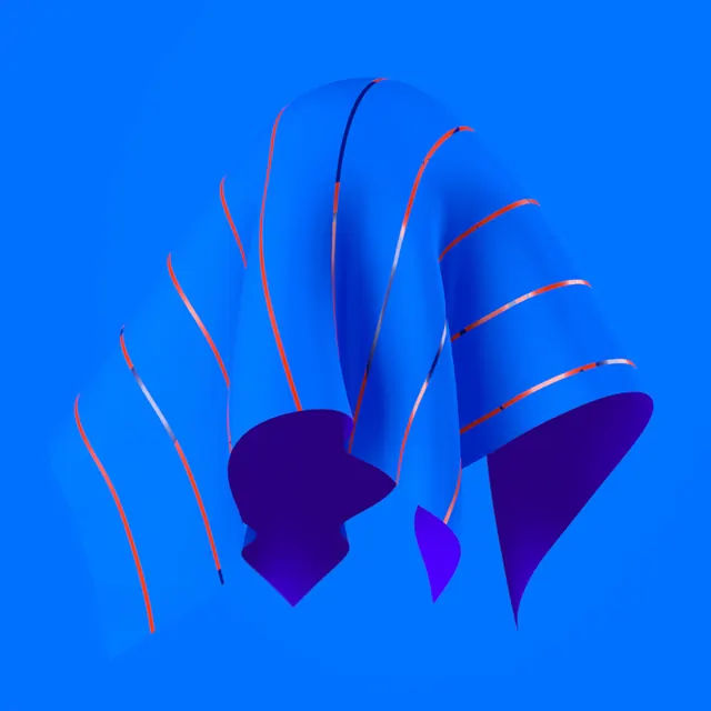 Abstract Blue Ribbon Graphic, geometric, abstract, vibrant