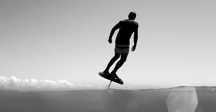 Surfer in Monochrome, minimal, monochrome, monochrome