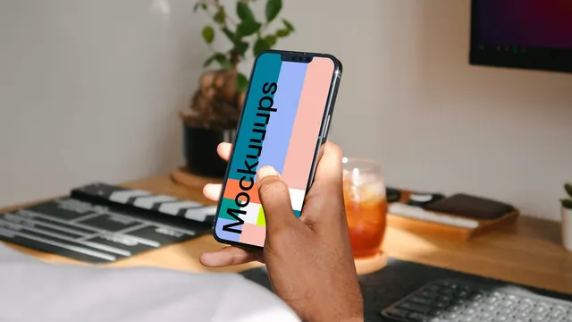 Mockitup phone screen mobile UI mockup, flat, gradient-heavy, vibrant