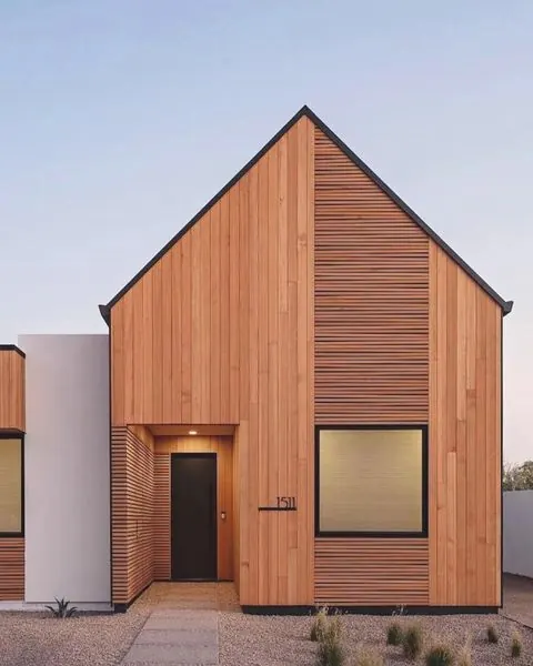 Modern Wood and Concrete Architecture, minimal, geometric, warm