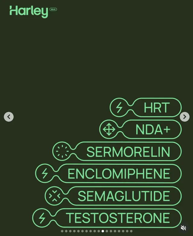 Pharma pipeline neon list with outlined labels, minimal, technical, dark
