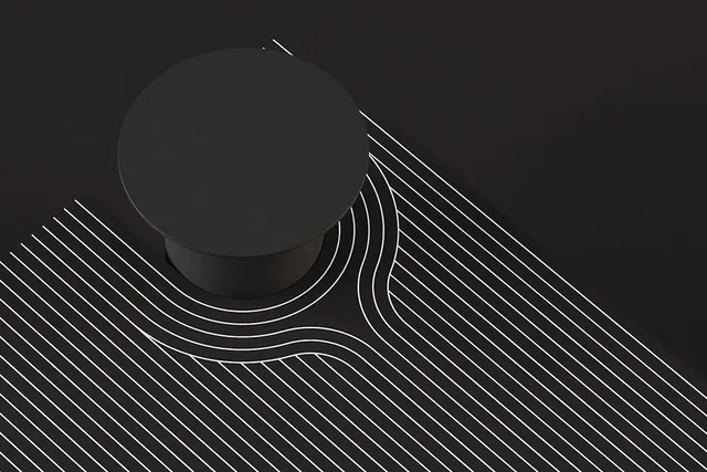 Abstract 3D Topographic Render, minimal, dark-mode, dark