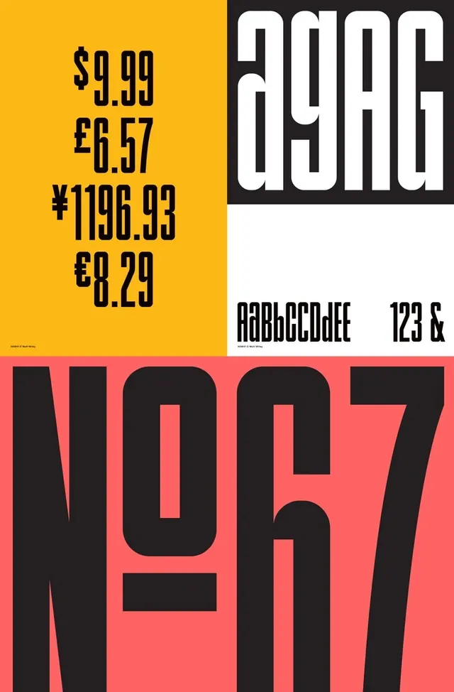 Typography and Price List Collage, brutalist, neo-brutalist, high-contrast