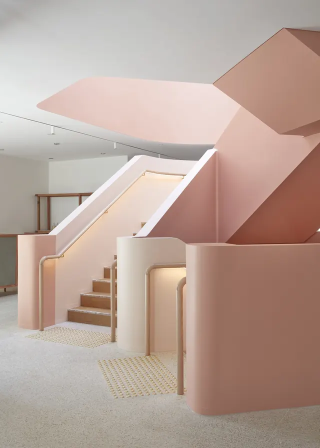 Geometric Architectural Interior, minimal, geometric, muted