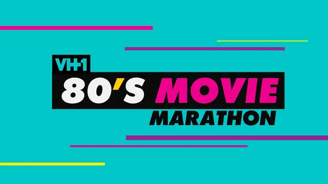 VH1 80's Movie Marathon Graphic, retro, playful, vibrant