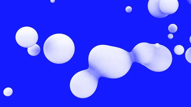 Abstract 3D Bubbles on Blue Background, minimal, 3d-render, vibrant