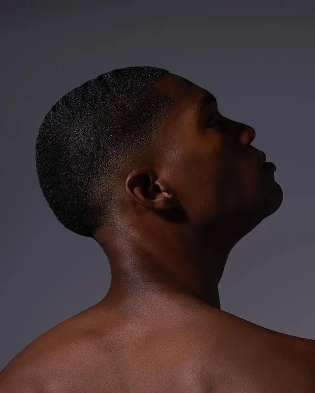 Profile of a Man, minimal, photographic, muted