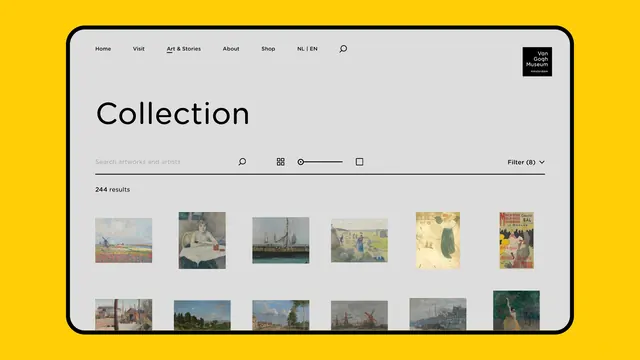 Collection Gallery UI, minimal, corporate-clean, light