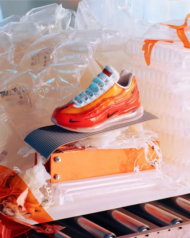 Sneaker and Tech Accessory Mockup, 3d-render, playful, vibrant