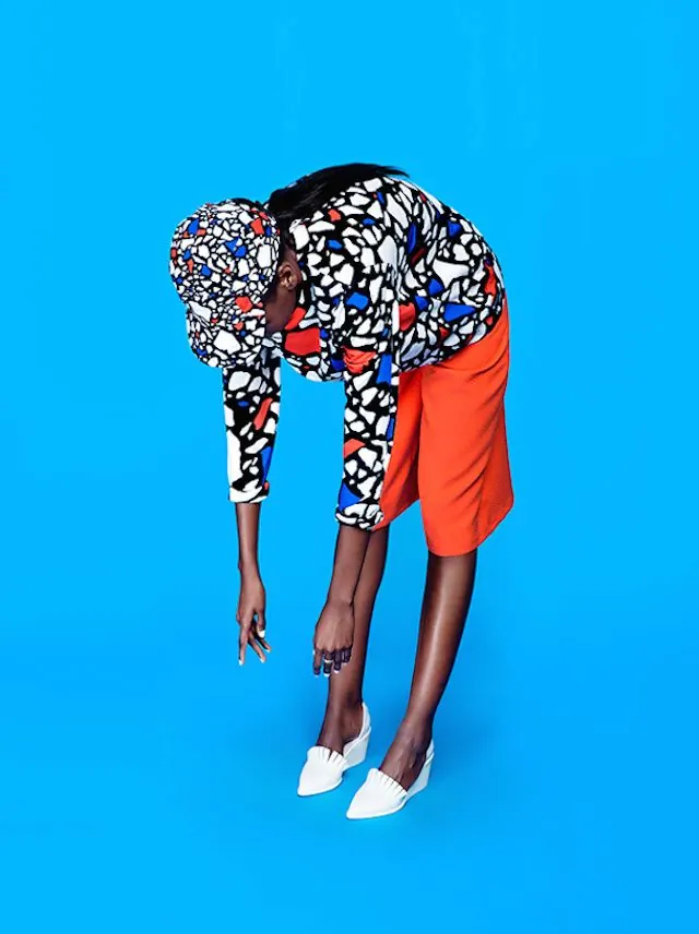 Fashion Model in Patterned Clothing, maximalist, photographic, vibrant