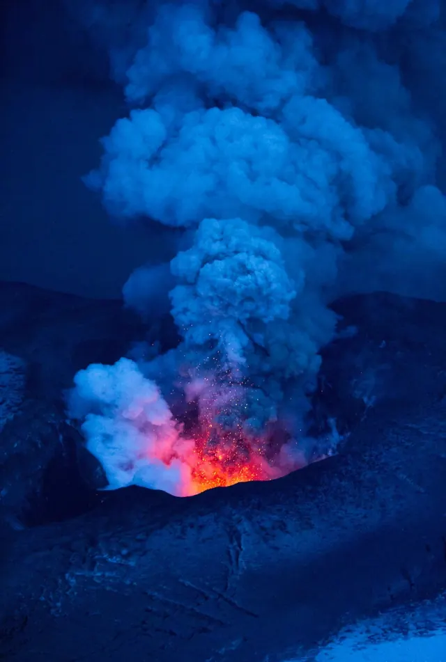 Volcanic Eruption, photographic, organic, dark