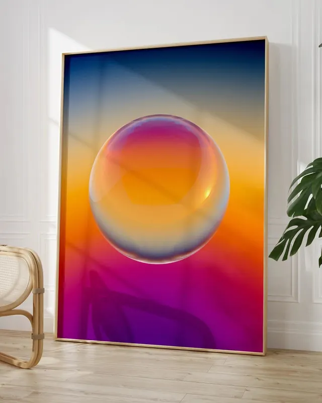 Abstract Gradient Sphere Mockup, gradient-heavy, 3d-render, vibrant