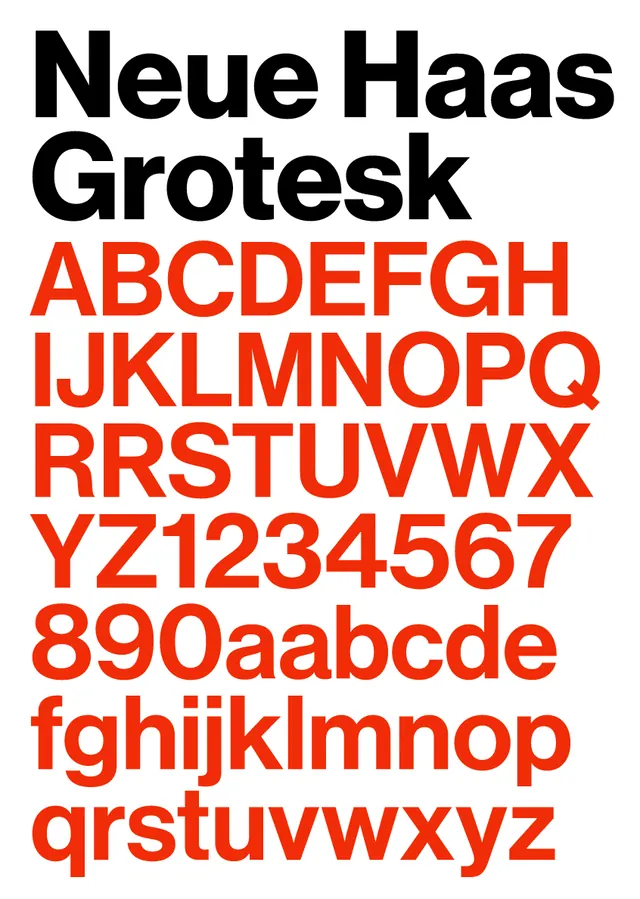 Neue Haas Grotesk Type Specimen, minimal, swiss, high-contrast