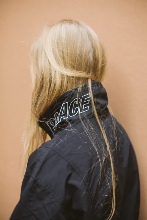 Streetwear Jacket Mockup with Graphic, photographic, minimal, dark