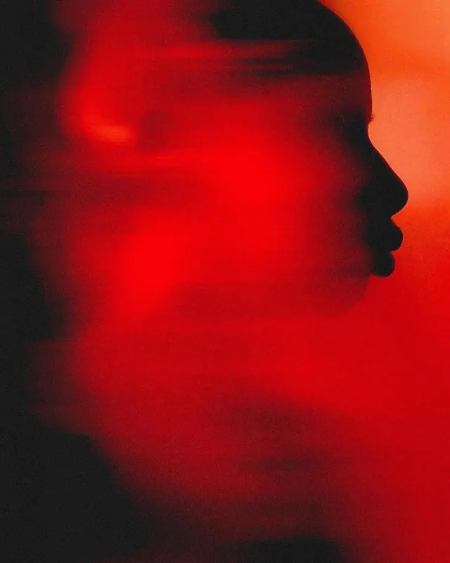 Abstract Red Face Portrait, abstract, photographic, vibrant