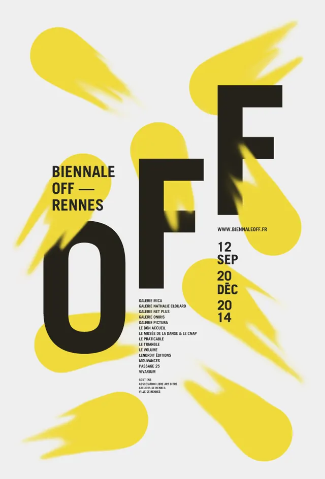 Biennale Off Rennes Poster, swiss, brutalist, high-contrast