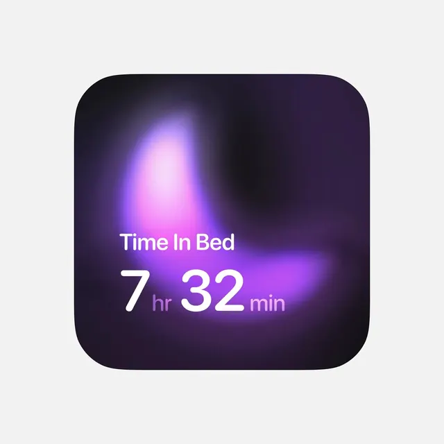 Sleep Tracking UI Widget, dark-mode, gradient-heavy, dark