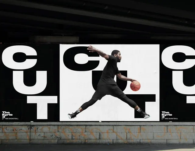 Dynamic Typography and Action Photography Composition, minimal, swiss, monochrome