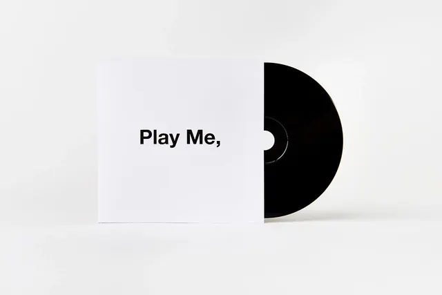 Play Me, Vinyl Record Mockup, minimal, swiss, monochrome