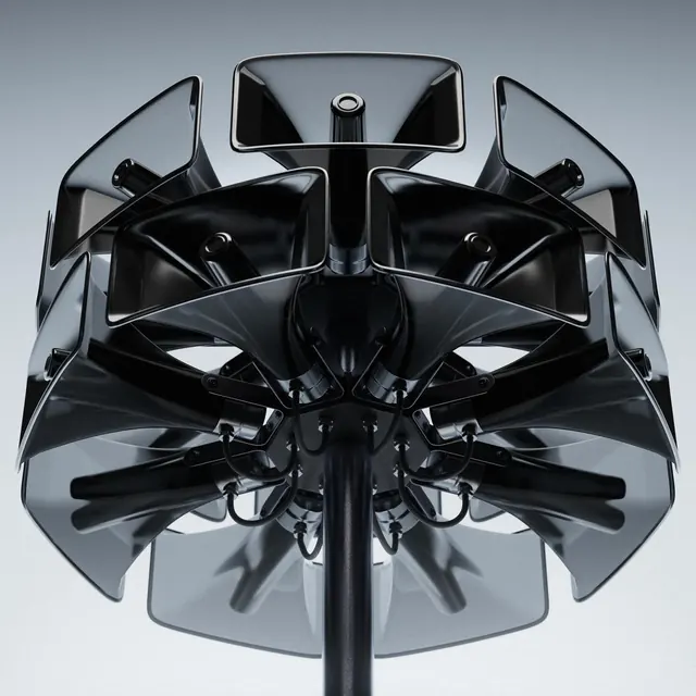 Abstract Geometric 3D Sculpture, minimal, geometric, dark