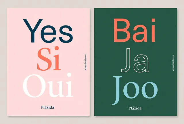 Multilingual Wordmark Design, minimal, flat, high-contrast