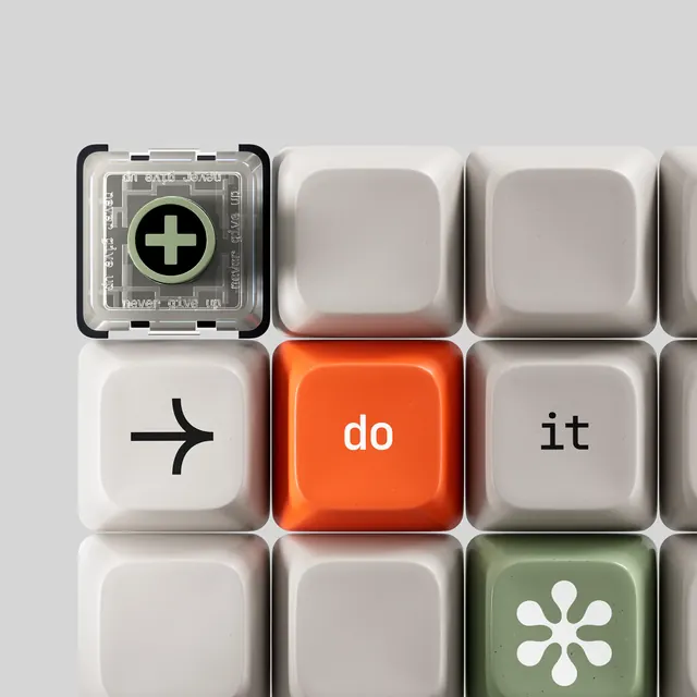 Grid of Stylized Keycaps, minimal, swiss, light