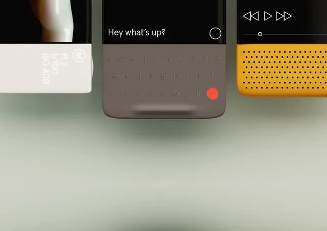 UI Component Mockup with Playback Controls, minimal, dark-mode, dark