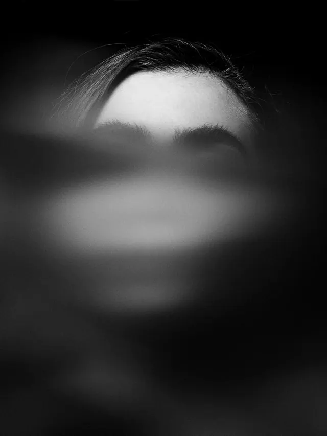 Blurred Portrait Study, monochrome, abstract, monochrome