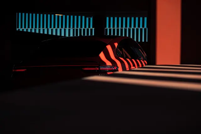 Abstract Neon Light Trails, dark-mode, geometric, dark