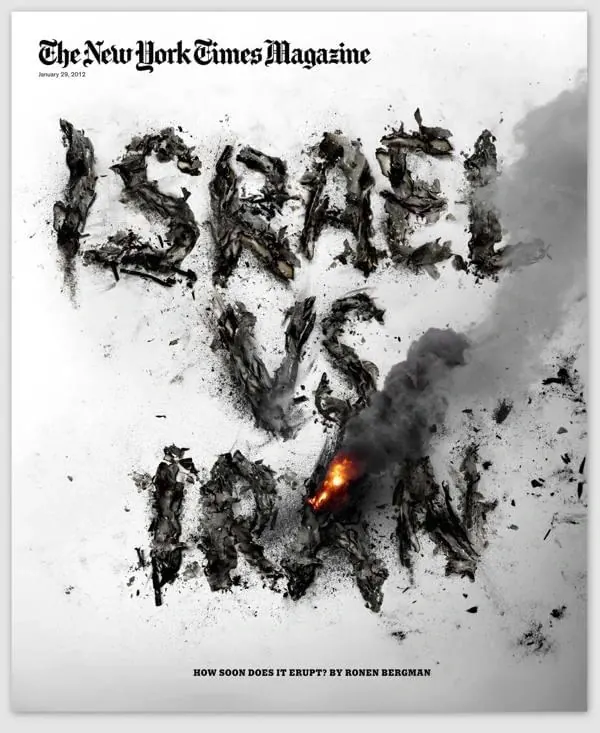 The New York Magazine Israel vs Iran Cover, editorial, brutalist, high-contrast