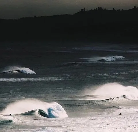 Ocean Waves at Night, photographic, dark-mode, dark