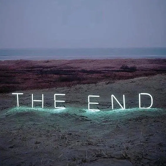 The End Beach Typography, minimal, photographic, muted