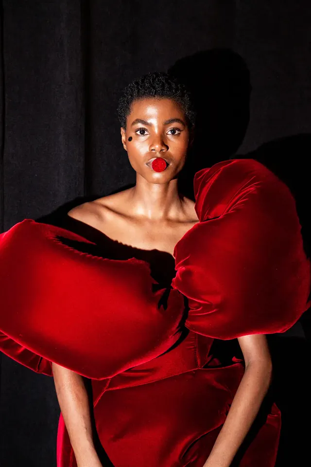 Red Velvet Fashion Portrait, luxury, photographic, dark