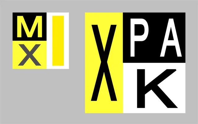 MX PAK Geometric Identity, minimal, swiss, high-contrast