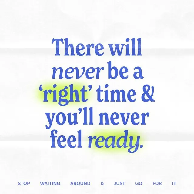 Motivational quote with dual-tone typography, minimal, playful, light