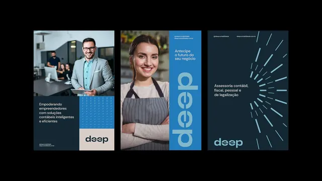 Deep brand identity system, minimal, corporate-clean, dark