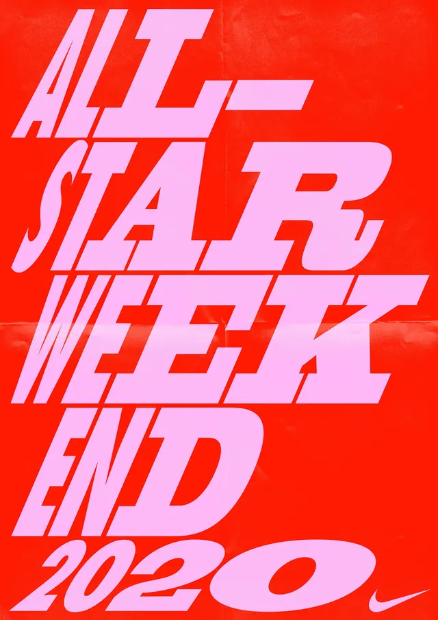 All-Star Weekend 2020 Typography Design, brutalist, neo-brutalist, vibrant